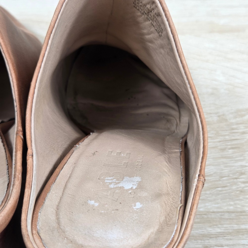 ABLE Brown Leather Pointed Toe Heeled Mules Women's 10 Made in Brazil - Picture 15 of 15